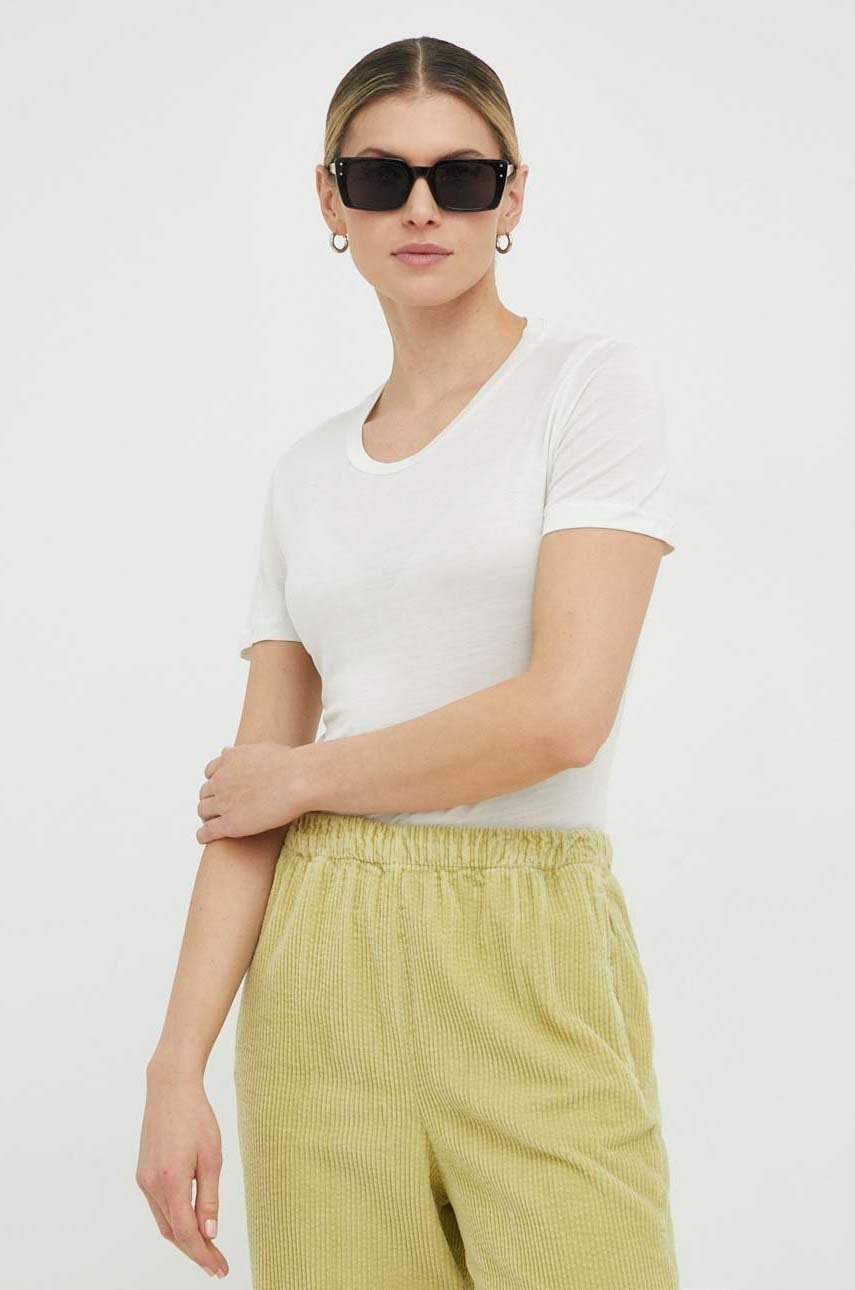 Bruuns Bazaar tricou Katka femei, culoarea alb