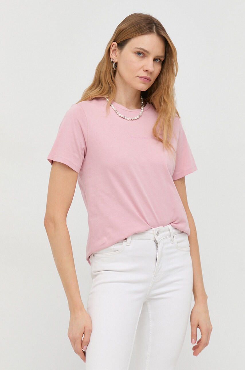 

Памучна тениска Marc O'Polo DENIM в розово, Розов