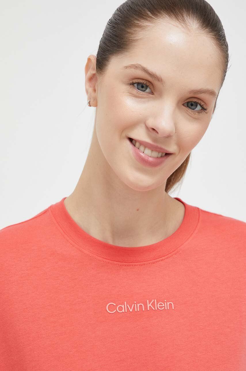 Sportovní tričko Calvin Klein Performance Essentials oranžová barva - oranžová - 60 % Bavlna