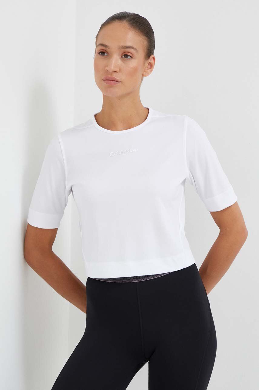 Tréninkové tričko Calvin Klein Performance Essentials bílá barva - bílá - 100 % Polyester
