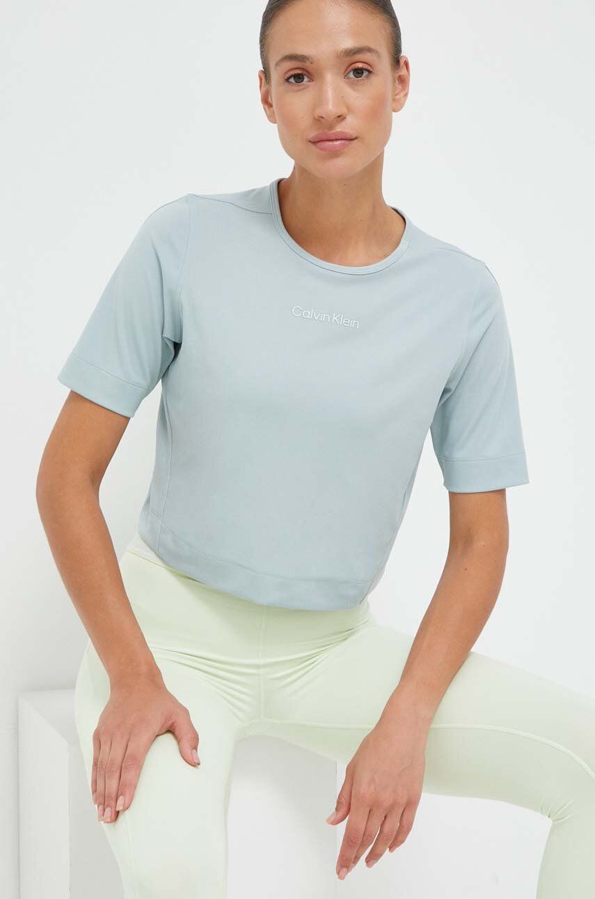 Tréninkové tričko Calvin Klein Performance Essentials - modrá - 100 % Polyester
