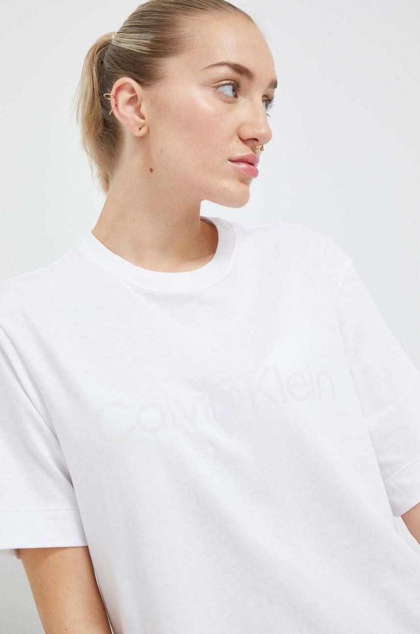 Sportovní tričko Calvin Klein Performance Effect bílá barva - bílá -  60 % Bavlna