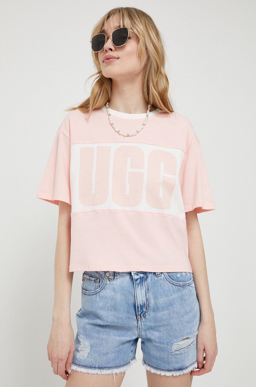 Ugg Tricou Din Bumbac Culoarea Roz