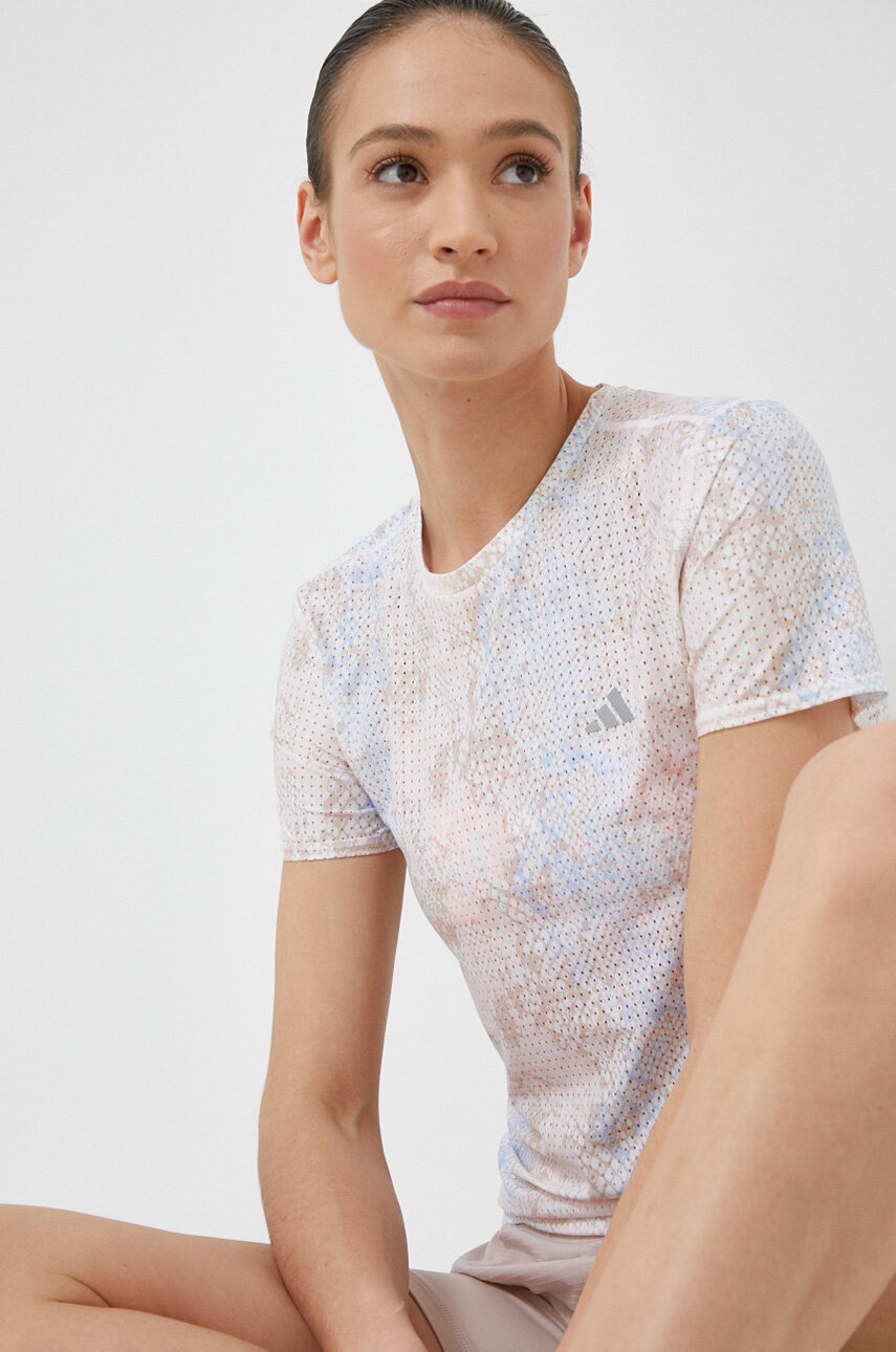 

Тениска за бягане adidas Performance Fast AOP в бежово, Бежов
