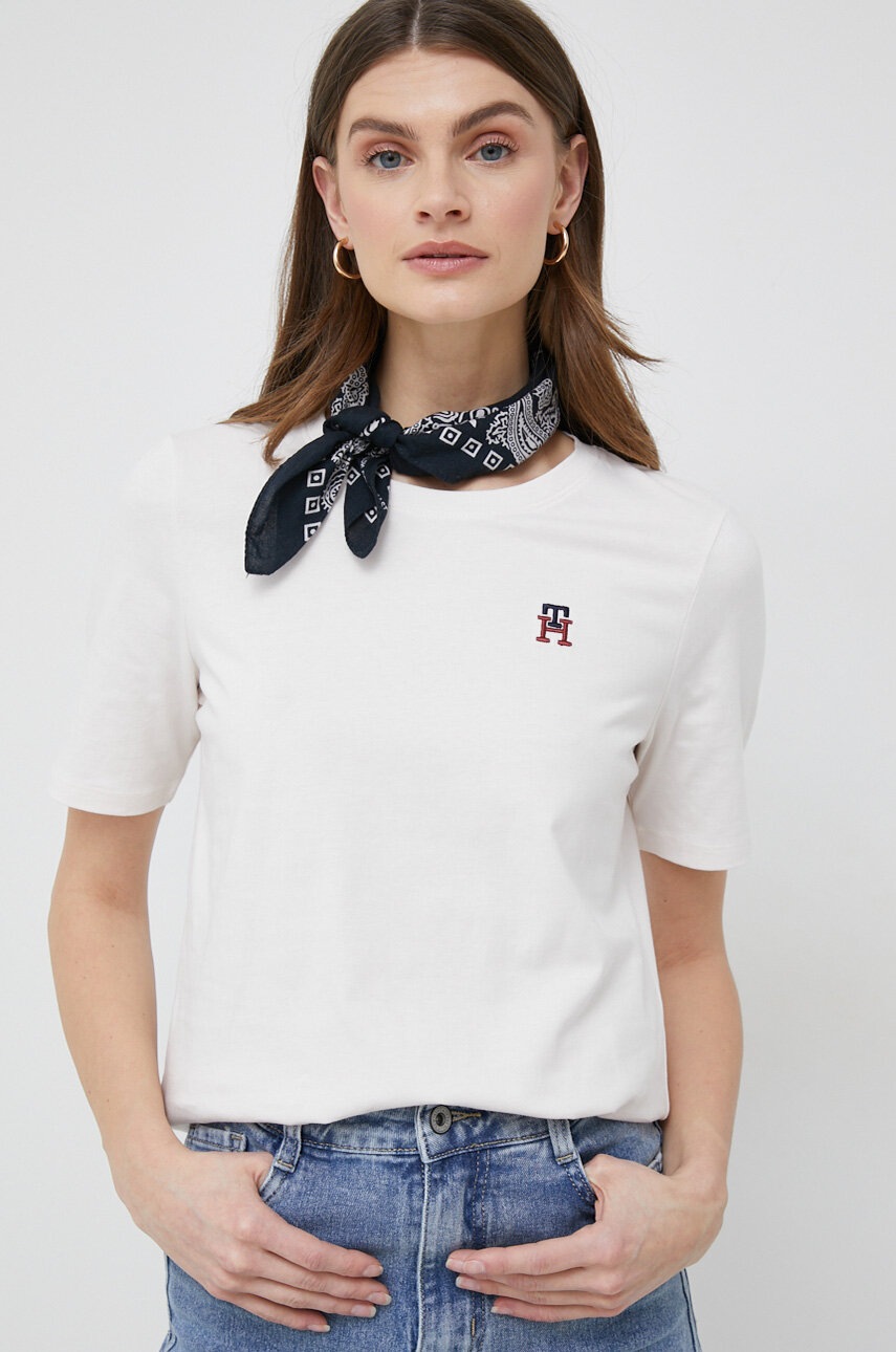 

Хлопковая футболка Tommy Hilfiger цвет белый