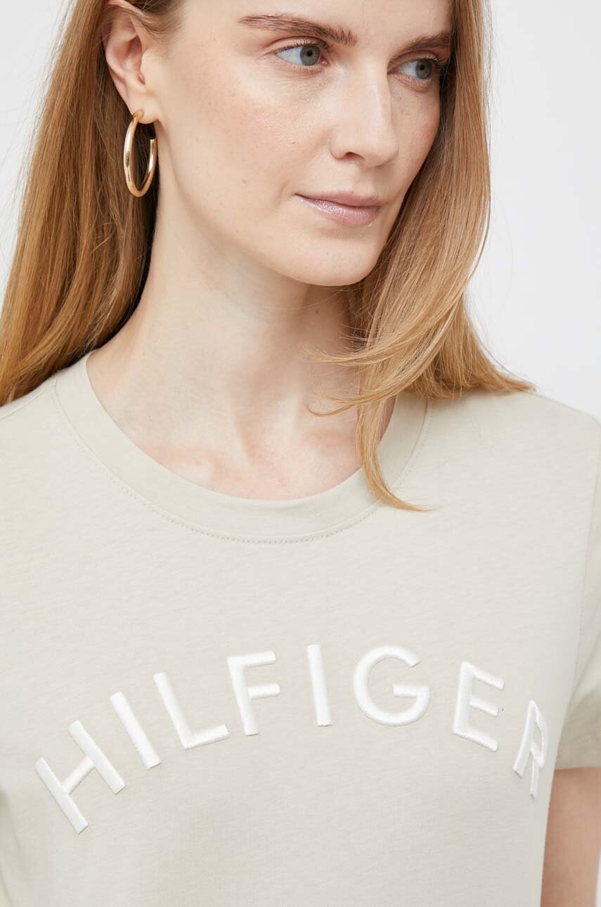 

Бавовняна футболка Tommy Hilfiger колір бежевий