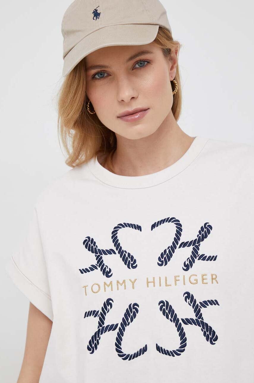 

Хлопковая футболка Tommy Hilfiger цвет белый