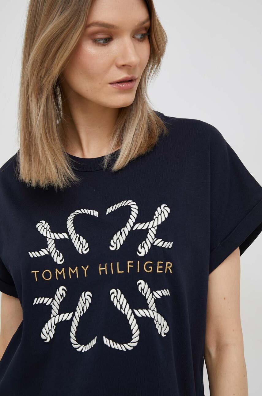 

Бавовняна футболка Tommy Hilfiger колір синій