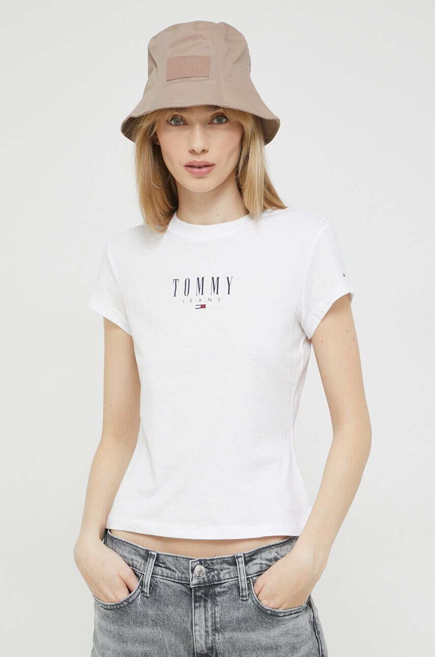 

Футболка Tommy Jeans жіночий колір білий