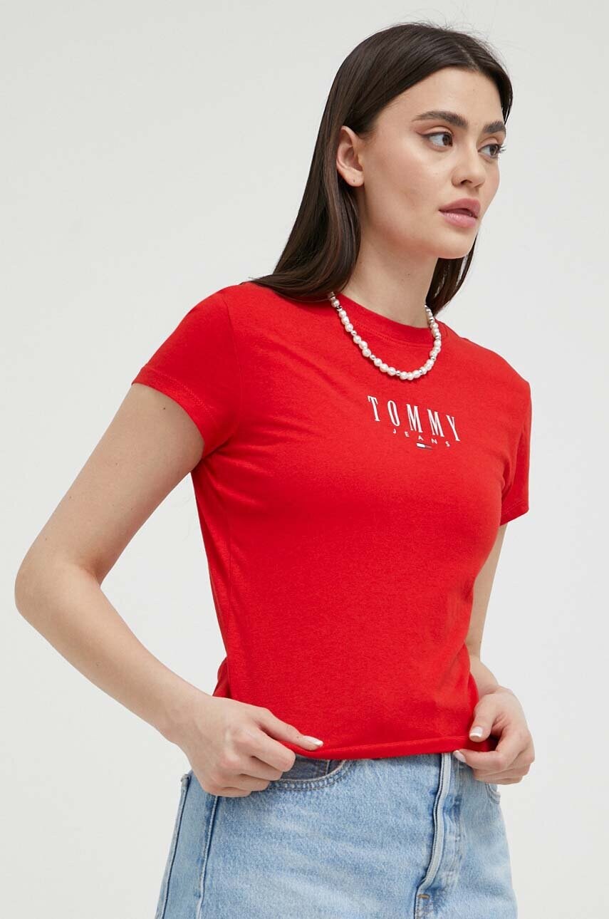 

Футболка Tommy Jeans женский цвет красный