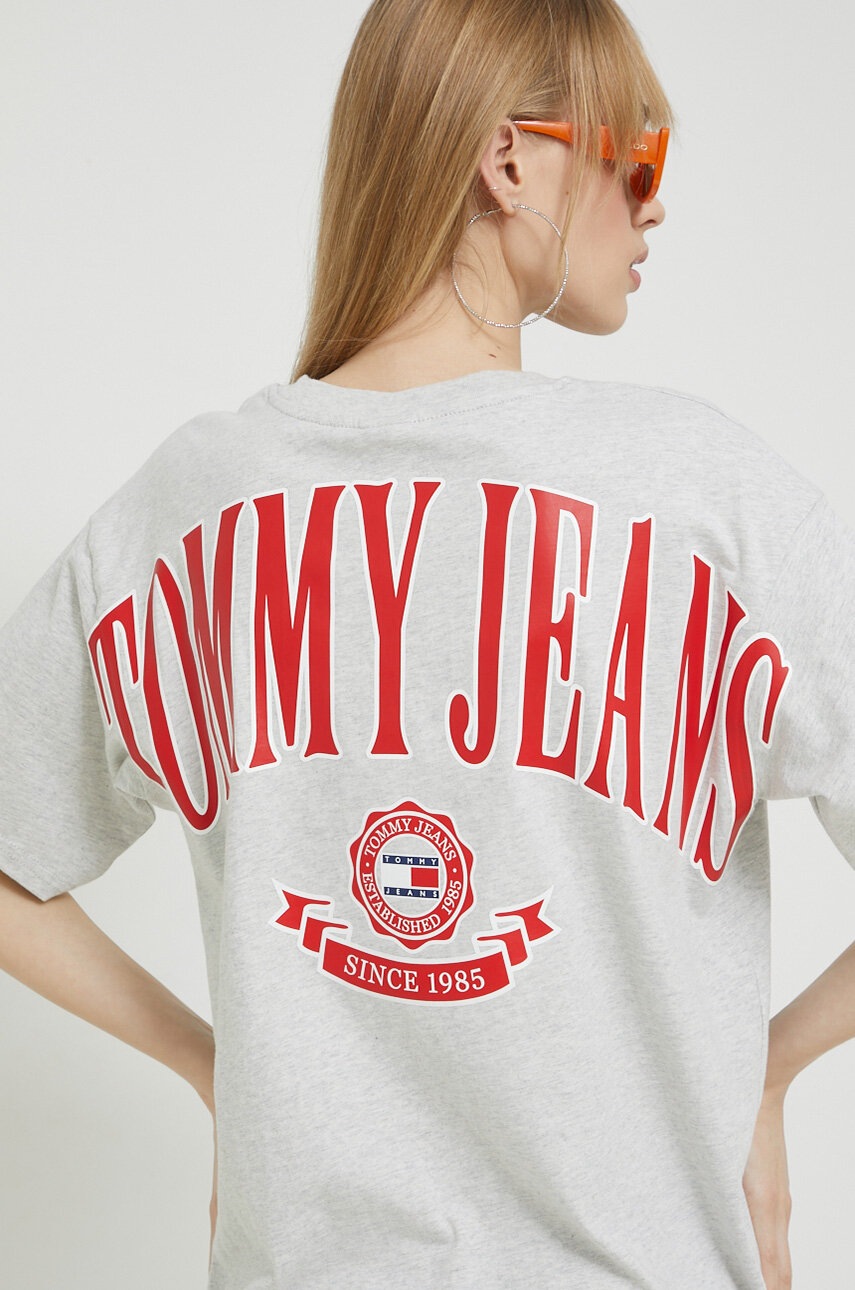 

Хлопковая футболка Tommy Jeans цвет серый
