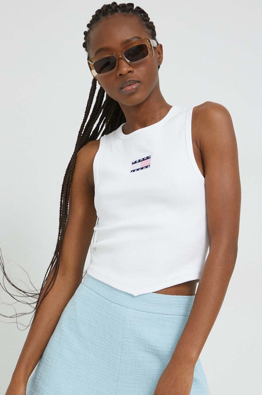 

Топ Tommy Jeans женский цвет белый