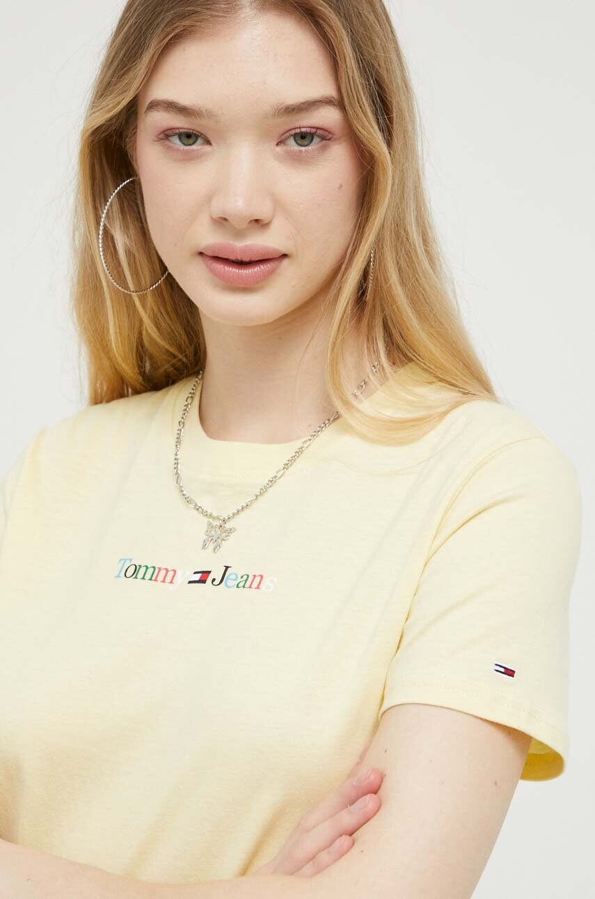 

Хлопковая футболка Tommy Jeans цвет жёлтый