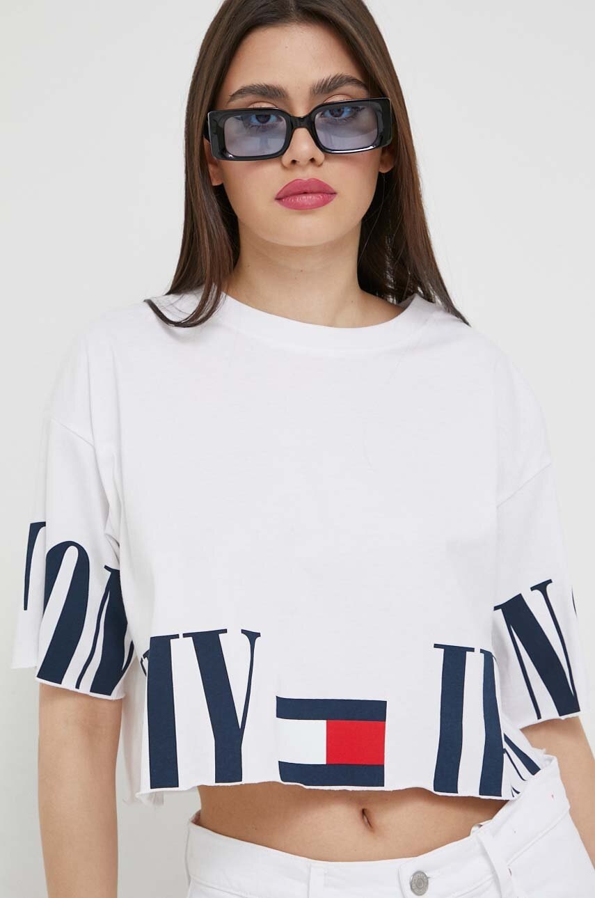 

Бавовняна футболка Tommy Jeans колір білий