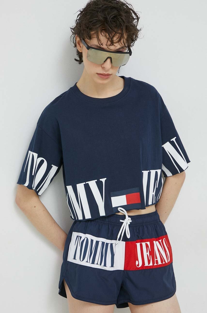 

Хлопковая футболка Tommy Jeans цвет синий