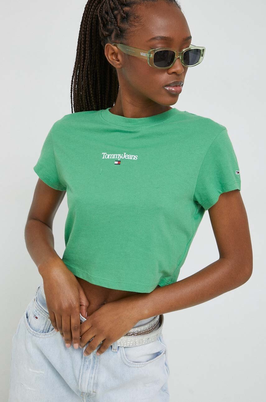 

Тениска Tommy Jeans в зелено, Зелен