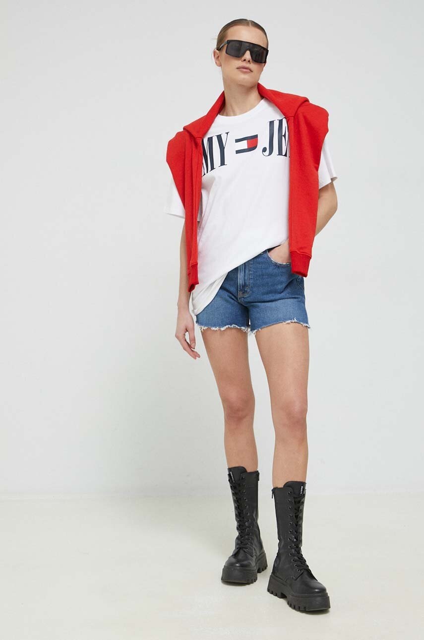 

Бавовняна футболка Tommy Jeans колір білий