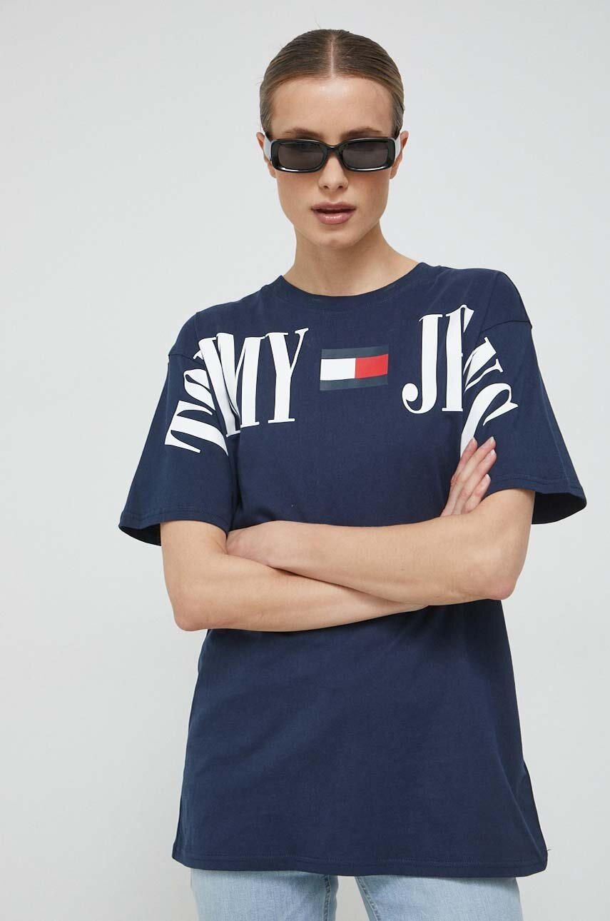 

Хлопковая футболка Tommy Jeans цвет синий