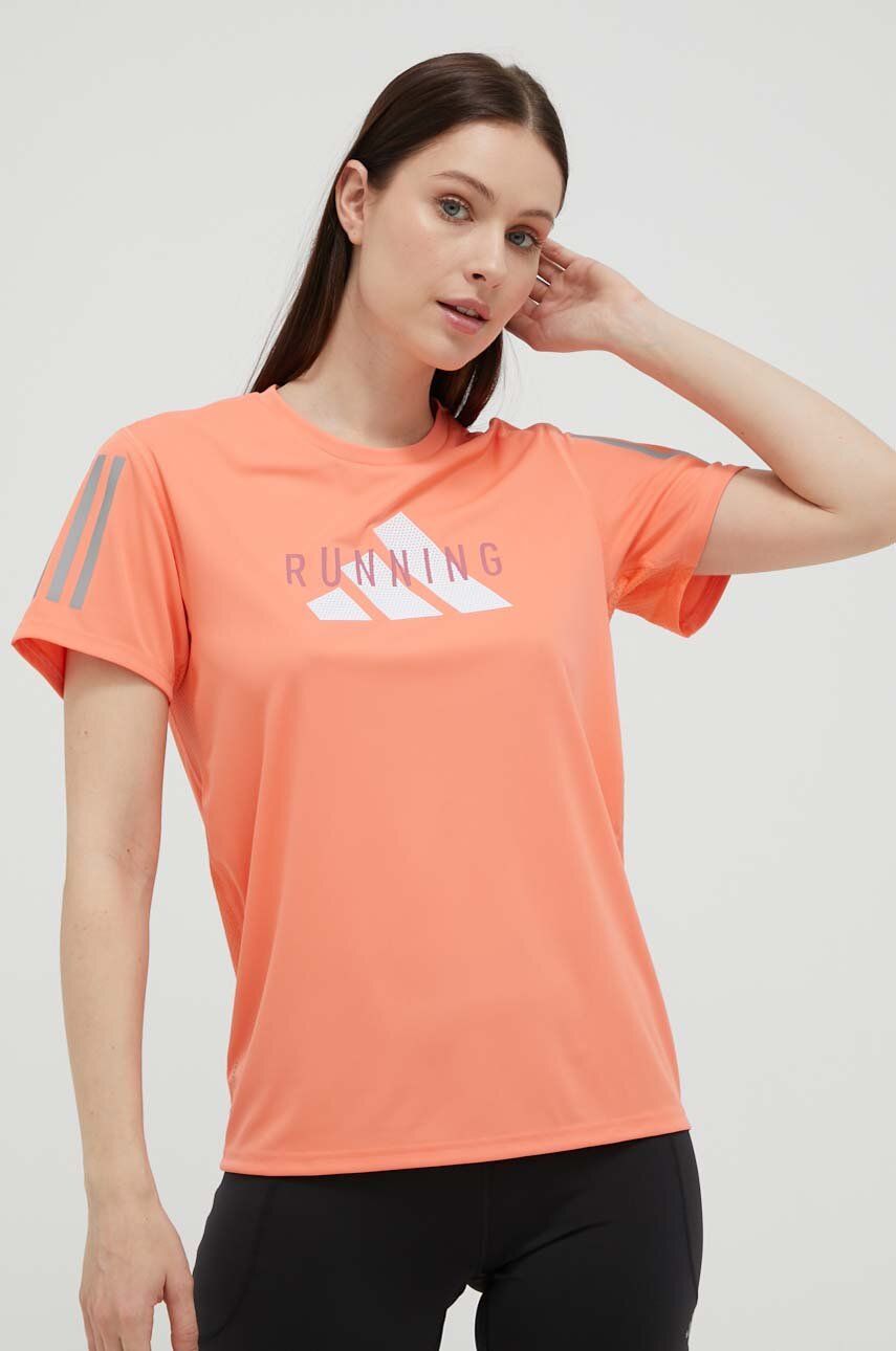 E-shop Běžecké tričko adidas Performance oranžová barva