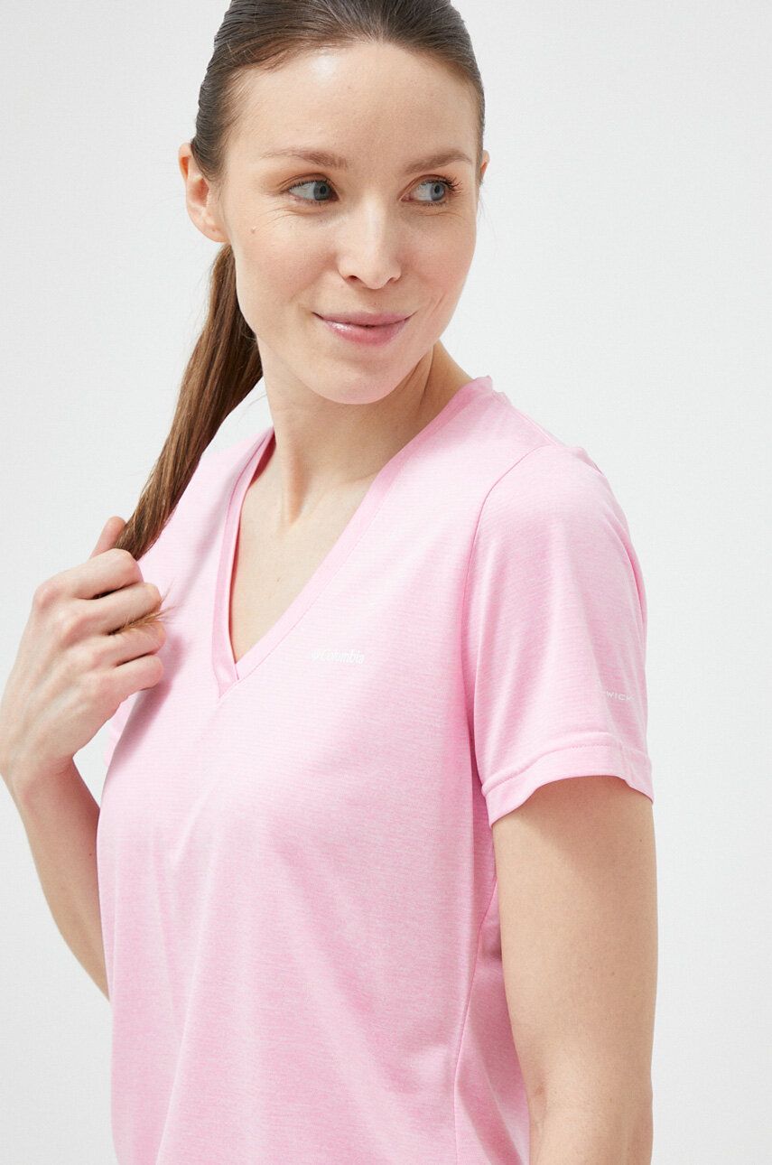 Sportovní tričko Columbia Columbia Hike růžová barva - růžová -  100 % Polyester