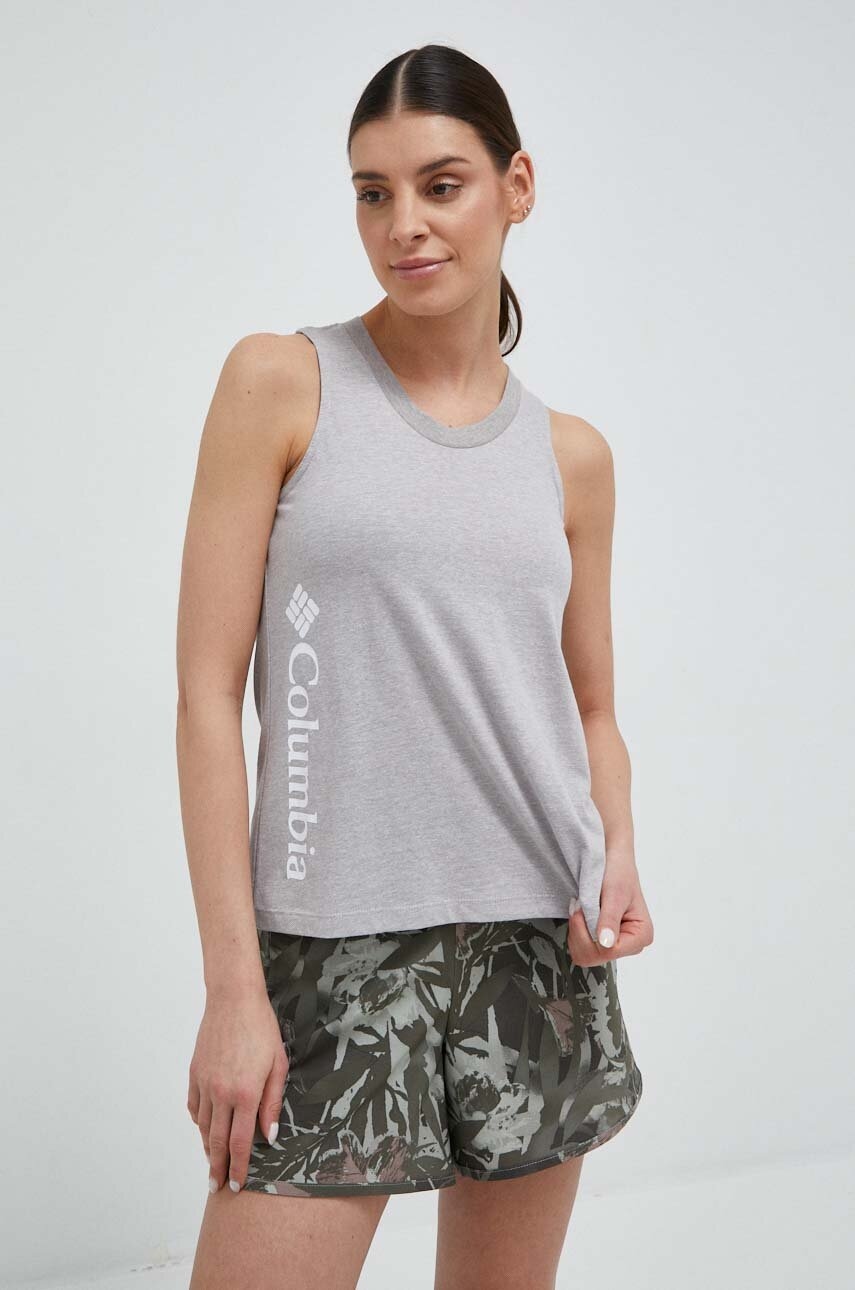 Columbia top din bumbac culoarea gri