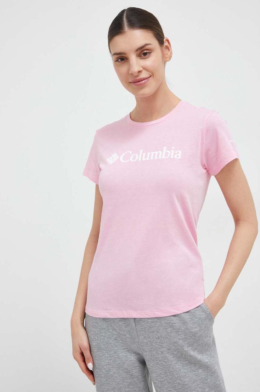 

Футболка Columbia жіночий колір рожевий