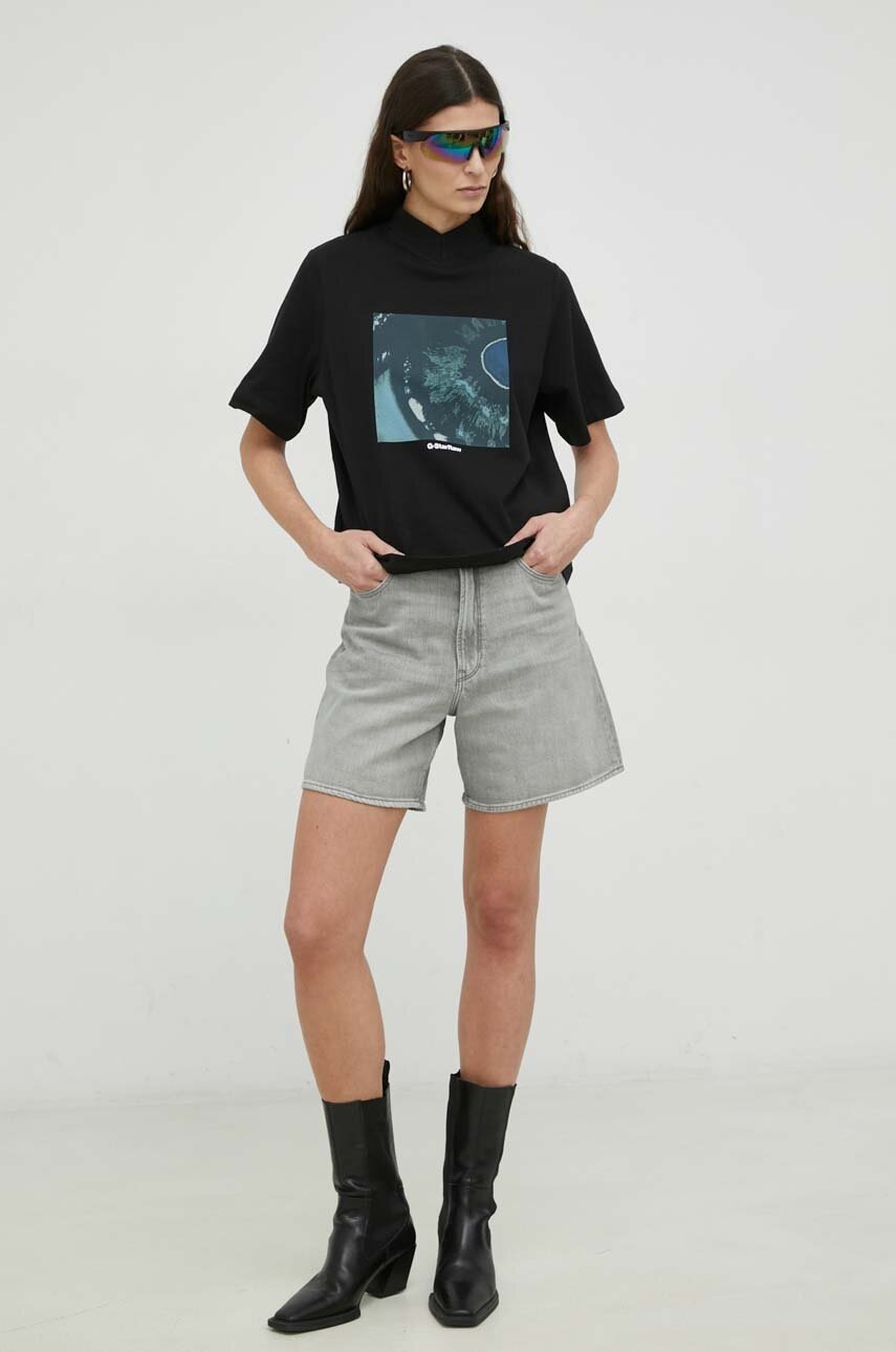 

Бавовняна футболка G-Star Raw колір чорний