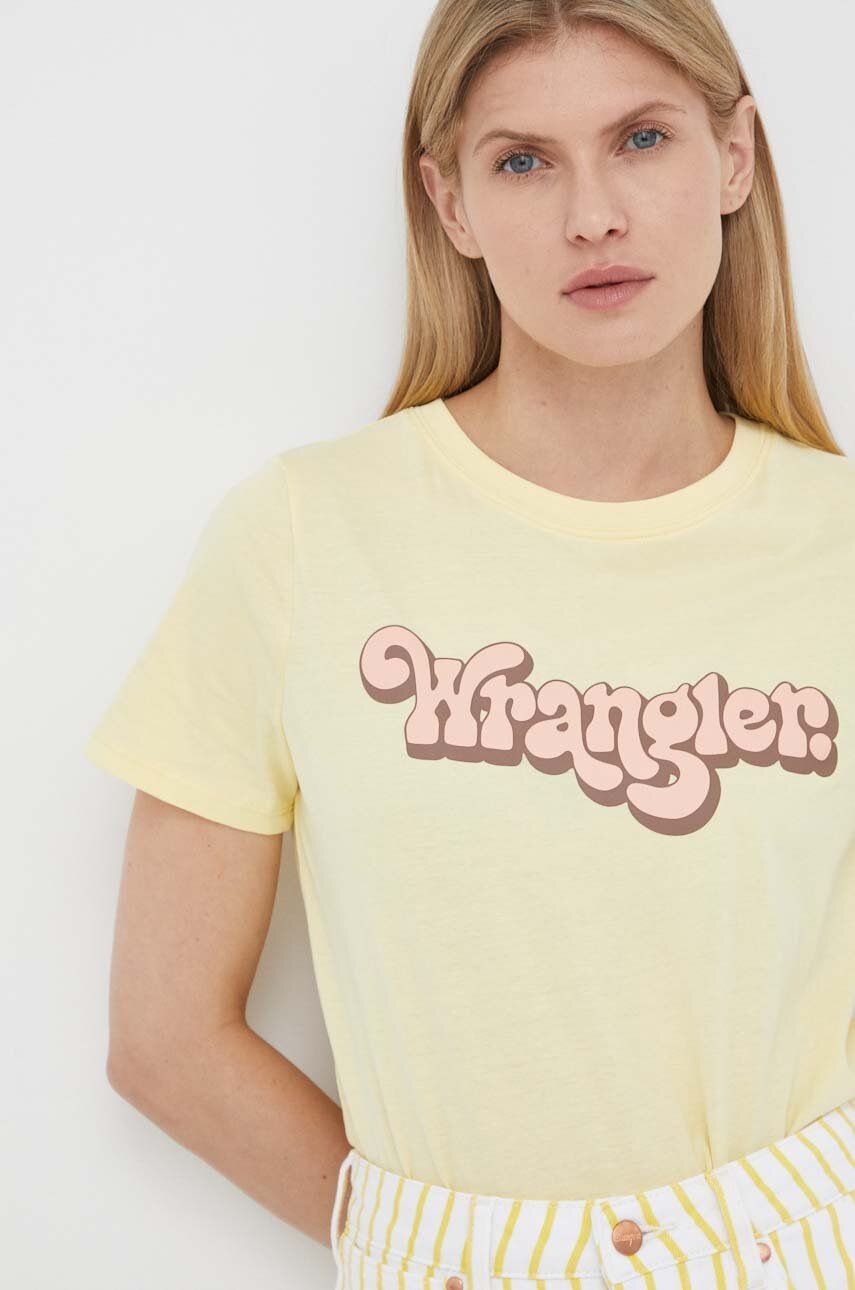 

Бавовняна футболка Wrangler колір жовтий