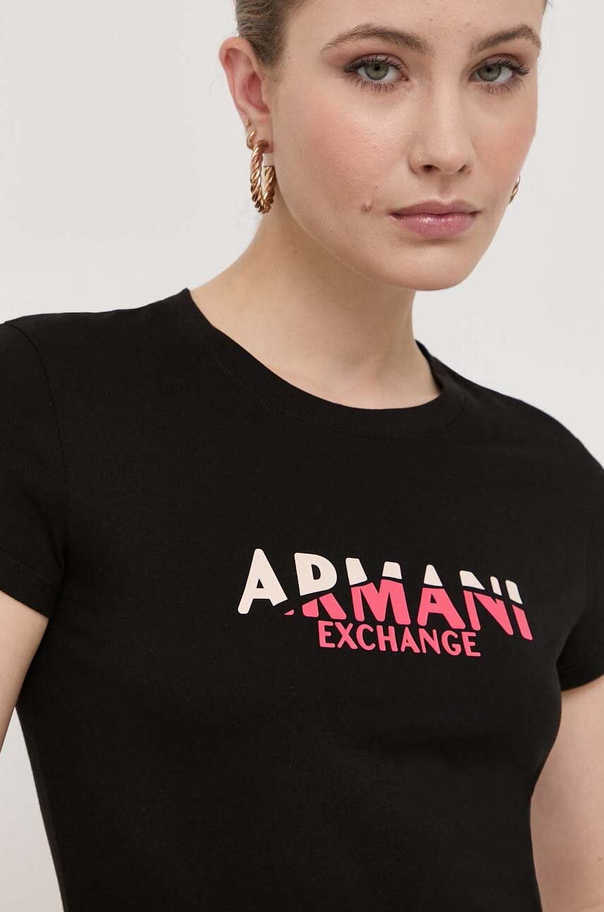 

Бавовняна футболка Armani Exchange колір чорний