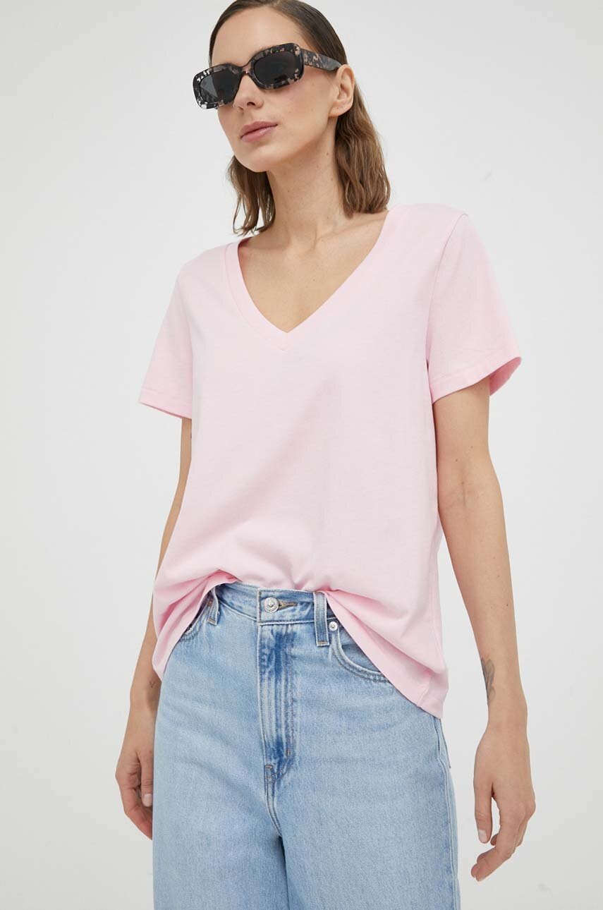 

Памучна тениска GAP в розово, Розов