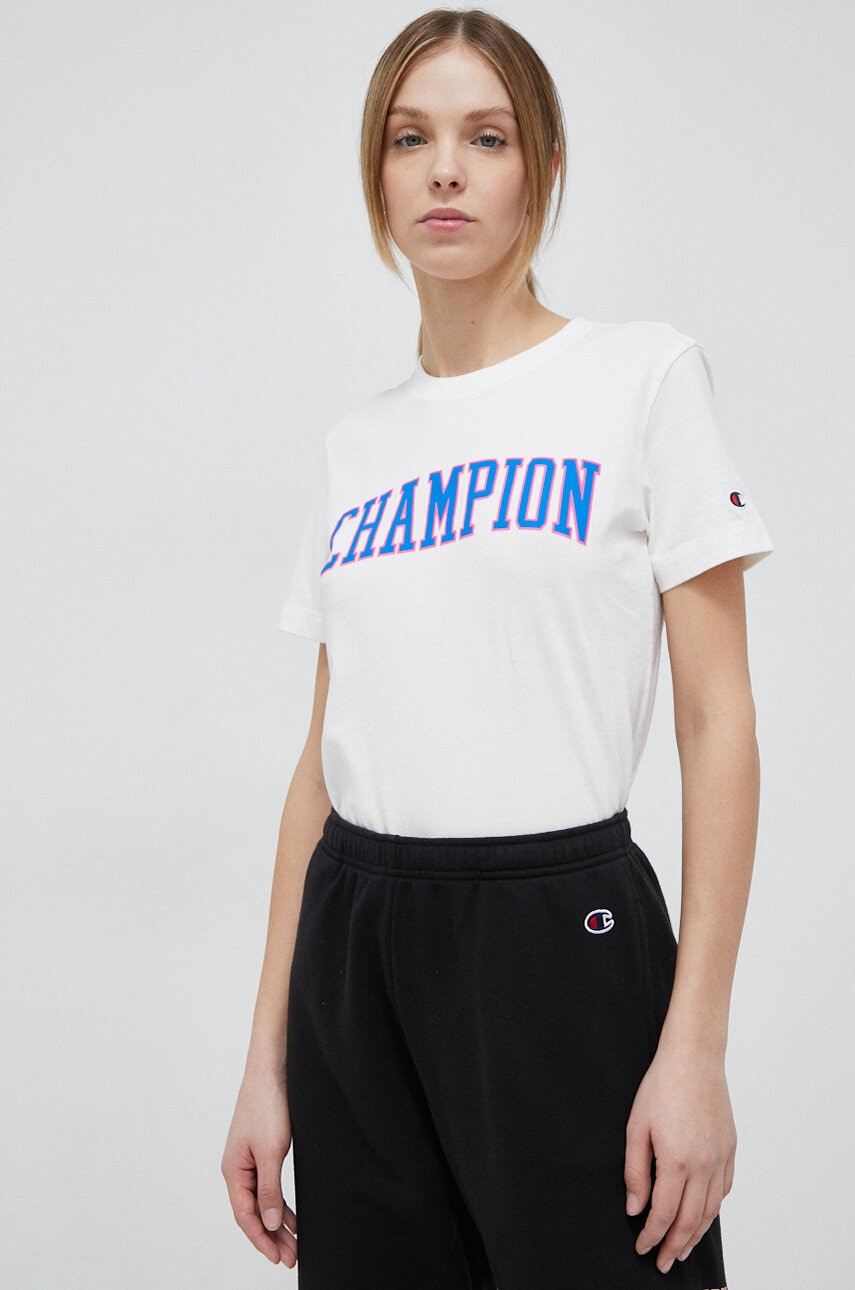 Champion tricou din bumbac culoarea bej