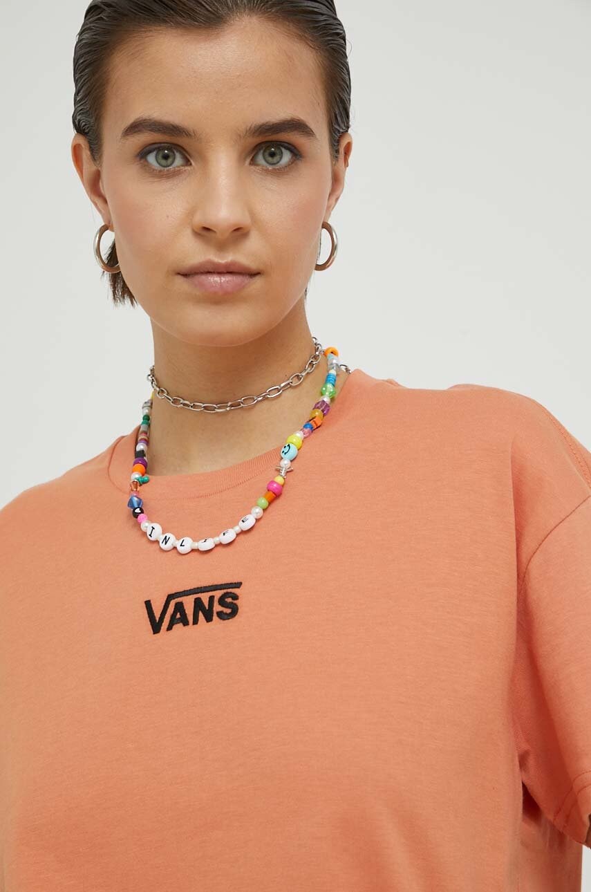 

Памучна тениска Vans в оранжево, Оранжев