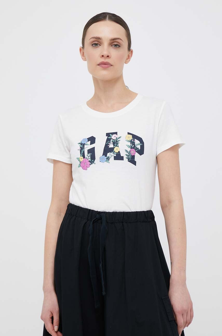 

Памучна тениска GAP в бежово, Бежов