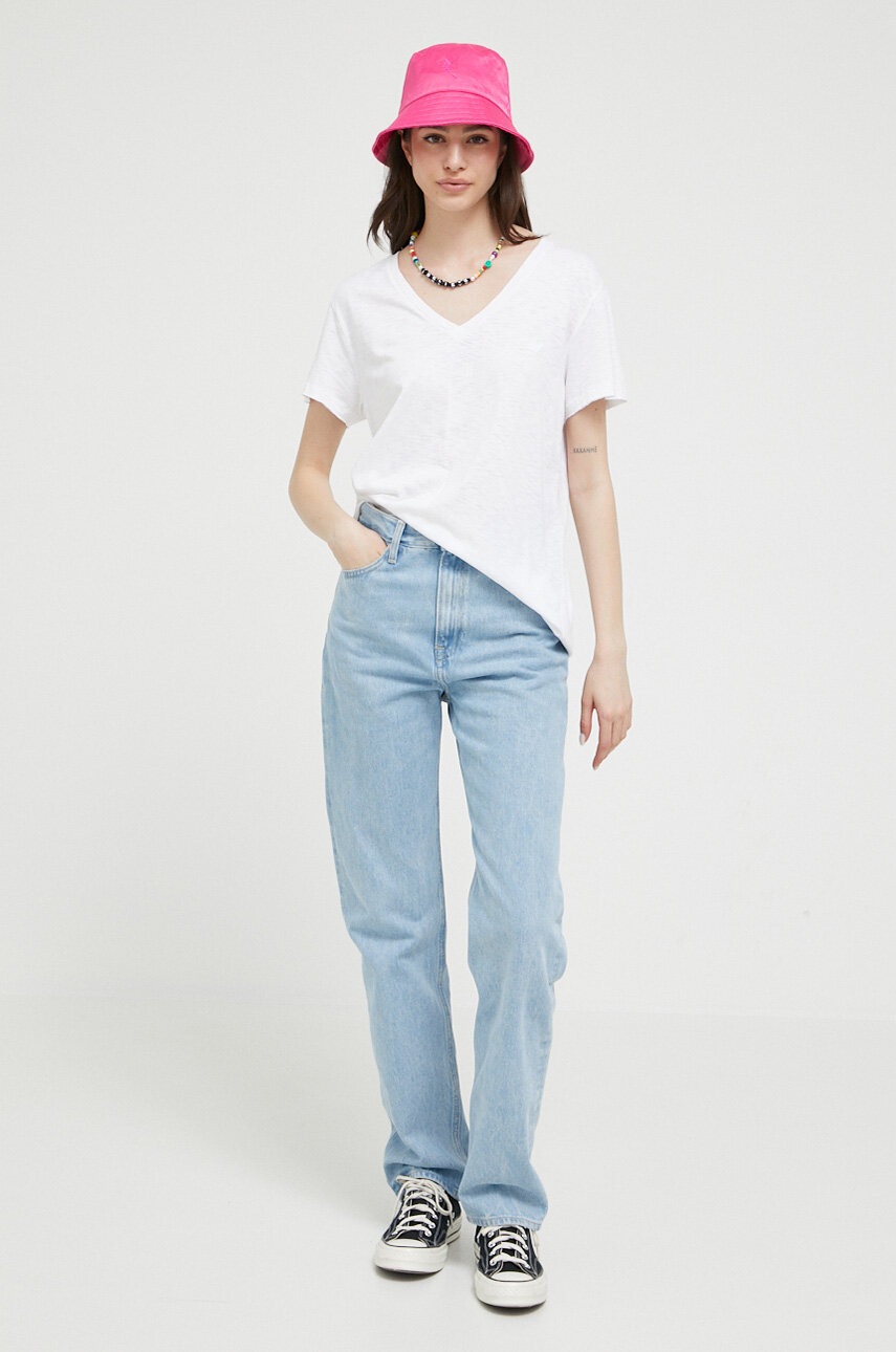 Μπλουζάκι Superdry χρώμα: άσπρο φωτογραφία