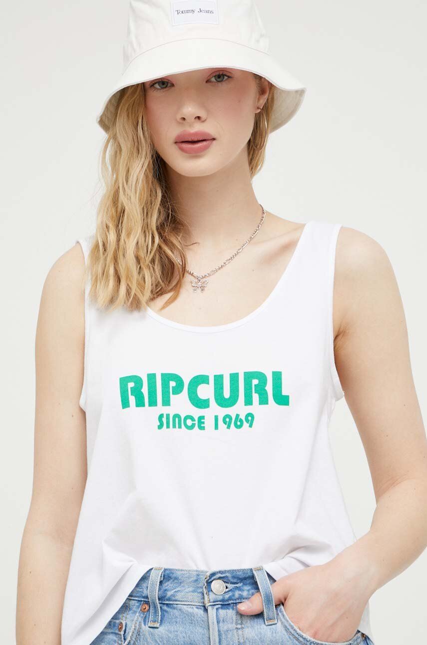 E-shop Bavlněný top Rip Curl bílá barva