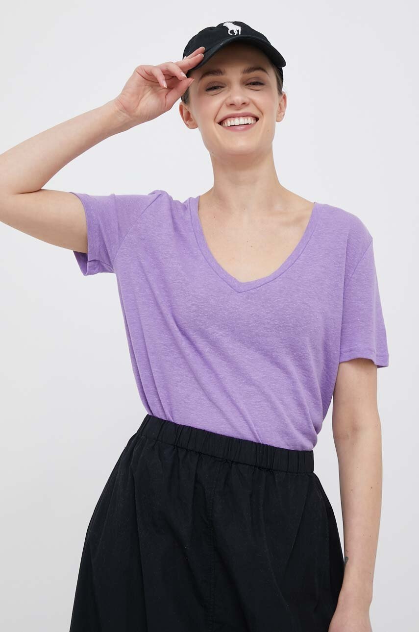 

Ленена тениска GAP в лилаво, Виолетов
