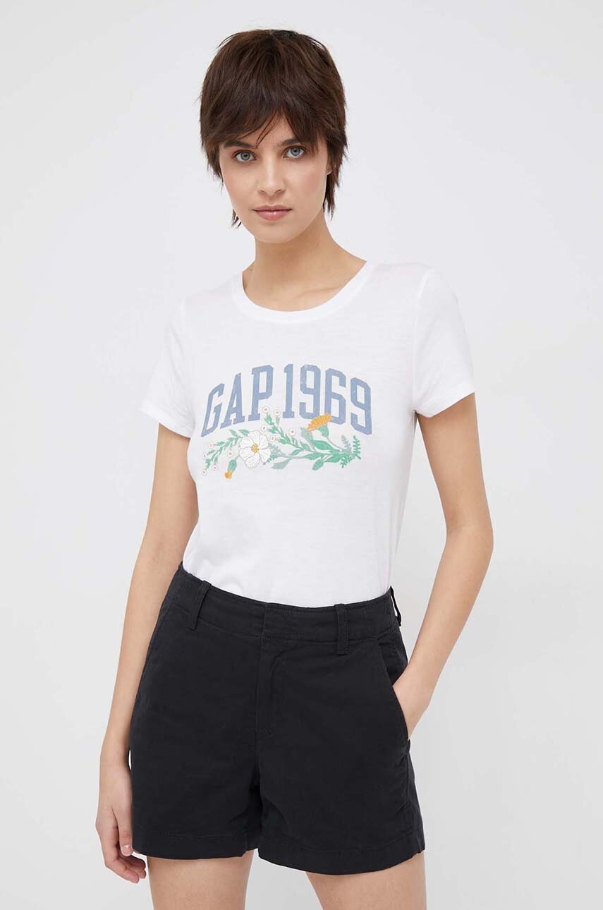 

Тениска GAP в бяло, Бял