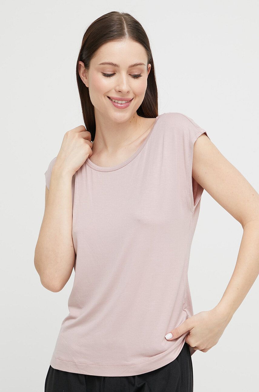 Levně Pyžamové tričko Calvin Klein Underwear růžová barva