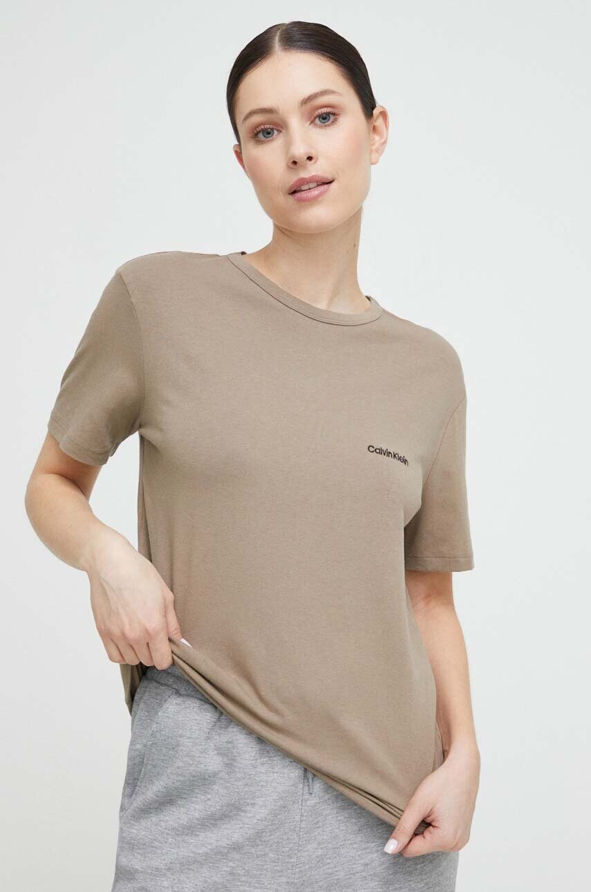 

Горнище на пижама с къси ръкави Calvin Klein Underwear в сиво, Сив