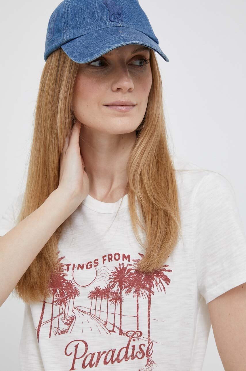 

Памучна тениска GAP в бежово, Бежов