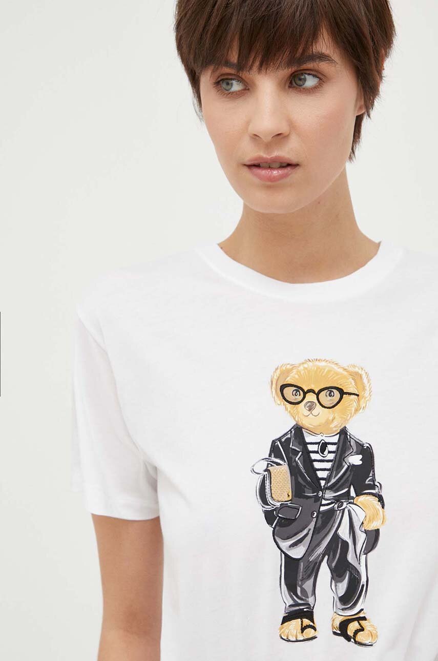 

Хлопковая футболка Polo Ralph Lauren цвет белый