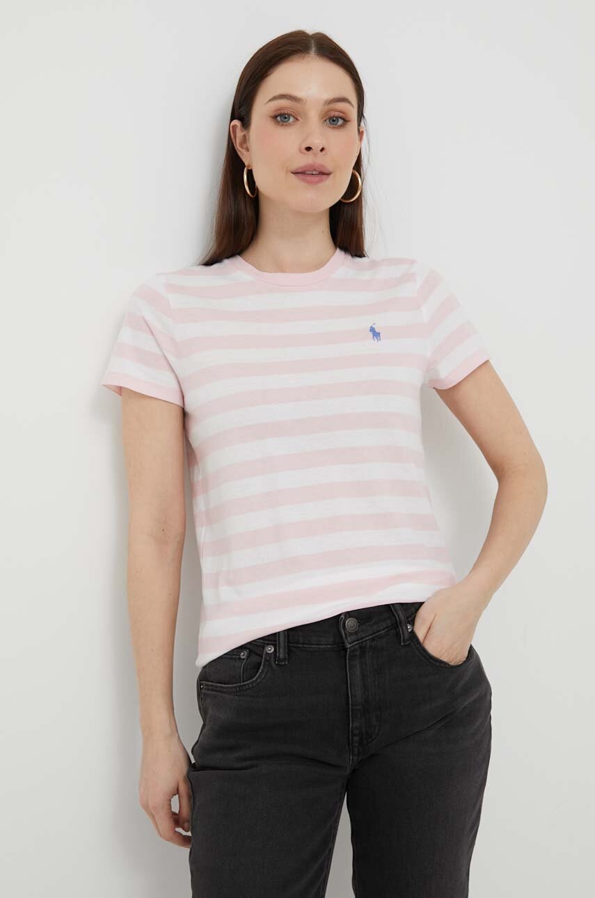 

Хлопковая футболка Polo Ralph Lauren цвет розовый