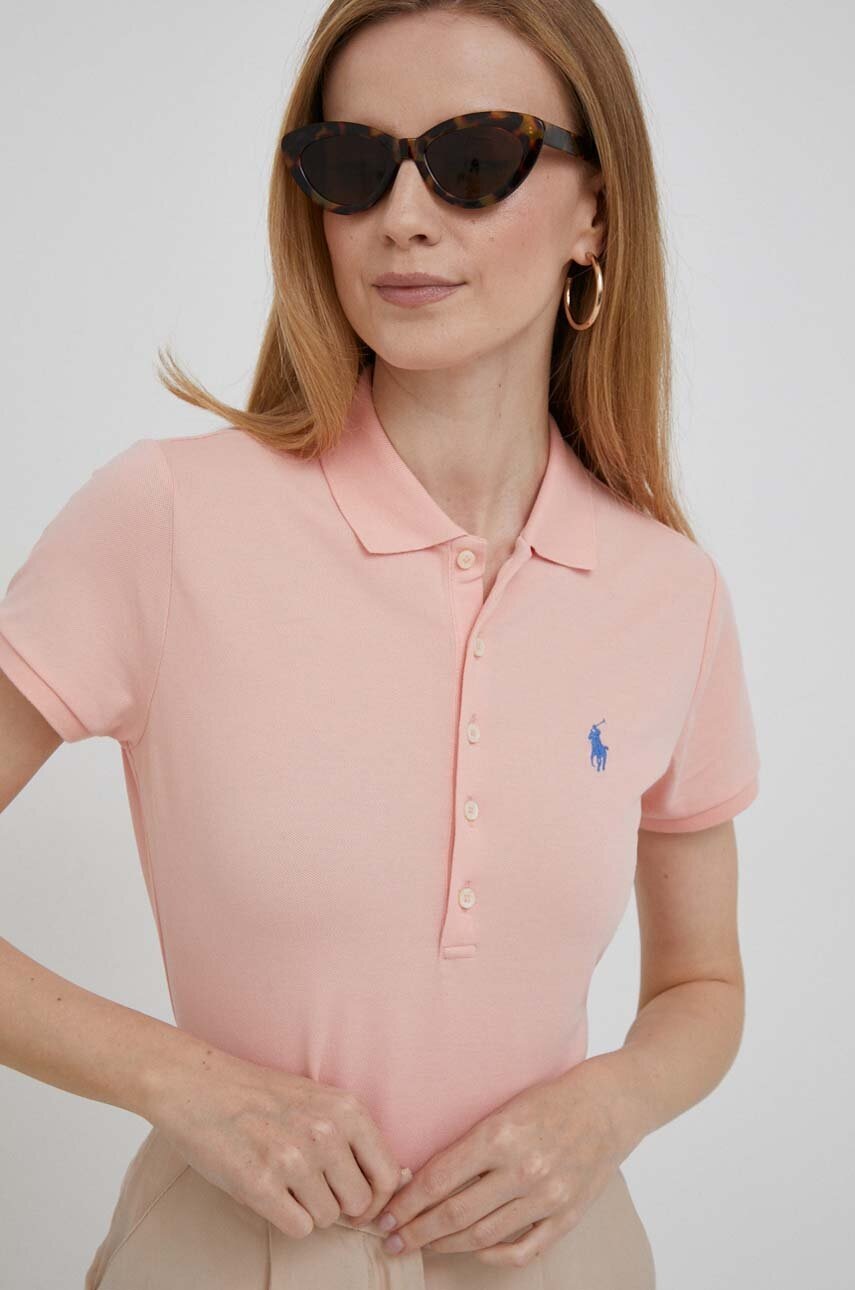 Polo tričko Polo Ralph Lauren oranžová barva - oranžová -  97 % Bavlna