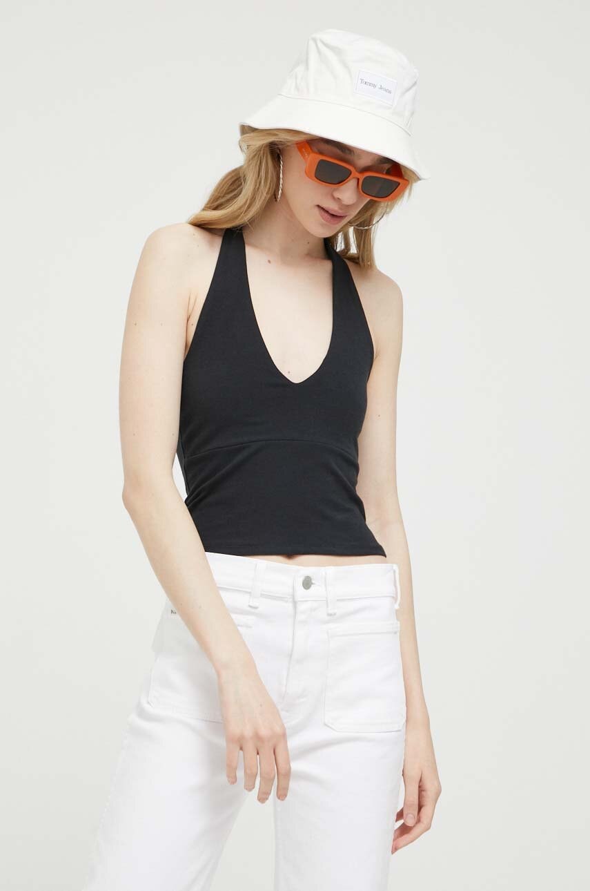 Hollister Co. top femei, culoarea negru