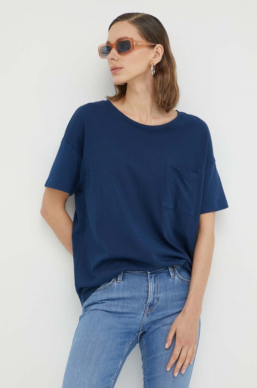 

Хлопковая футболка Marc O'Polo DENIM цвет синий