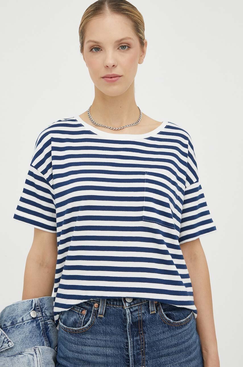 

Памучна тениска Marc O'Polo DENIM в тъмносиньо, Тъмносин