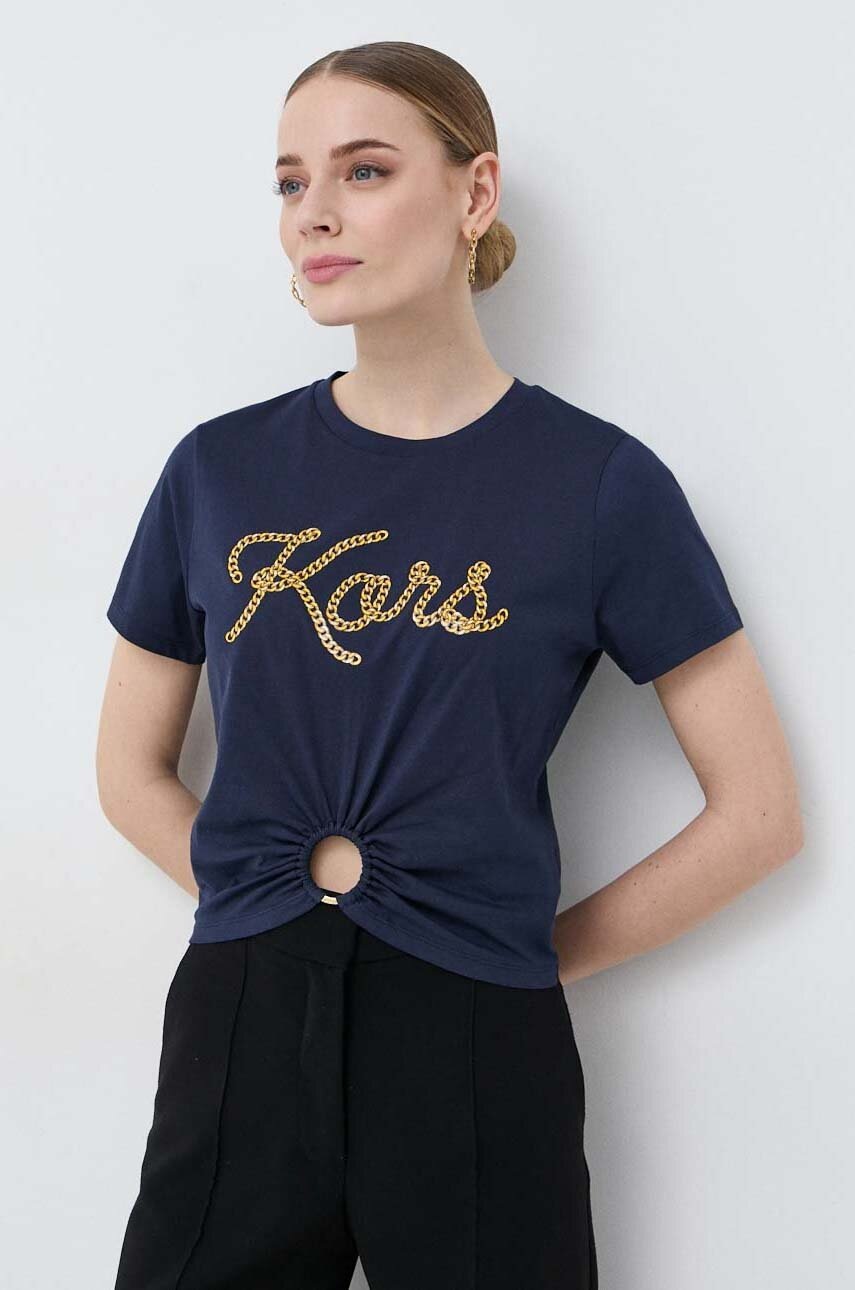 Бавовняна футболка MICHAEL Michael Kors колір синій 
