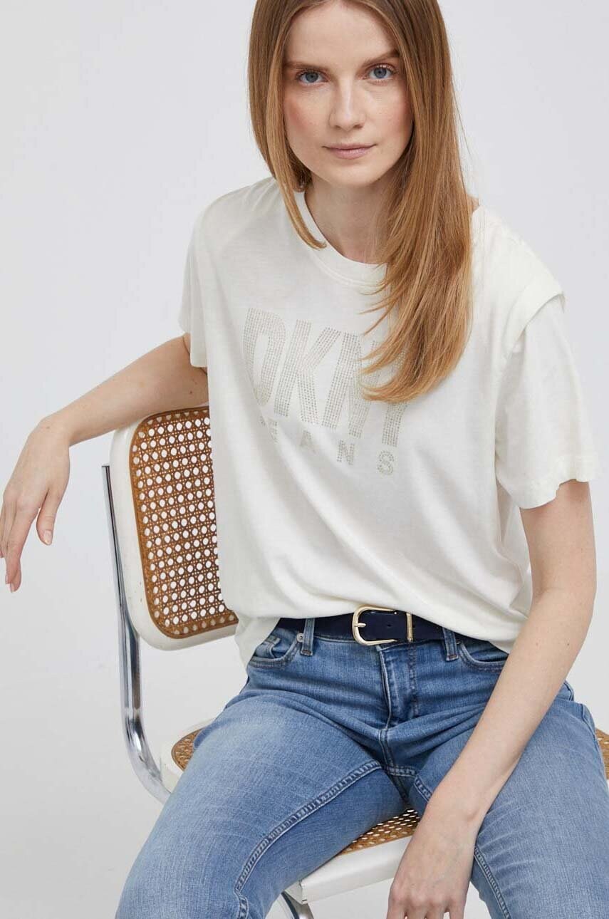 

Футболка Dkny женский цвет бежевый
