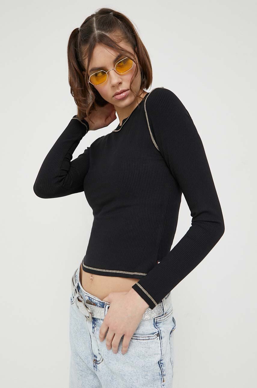 

Блуза с дълги ръкави Guess Originals в черно, Черен