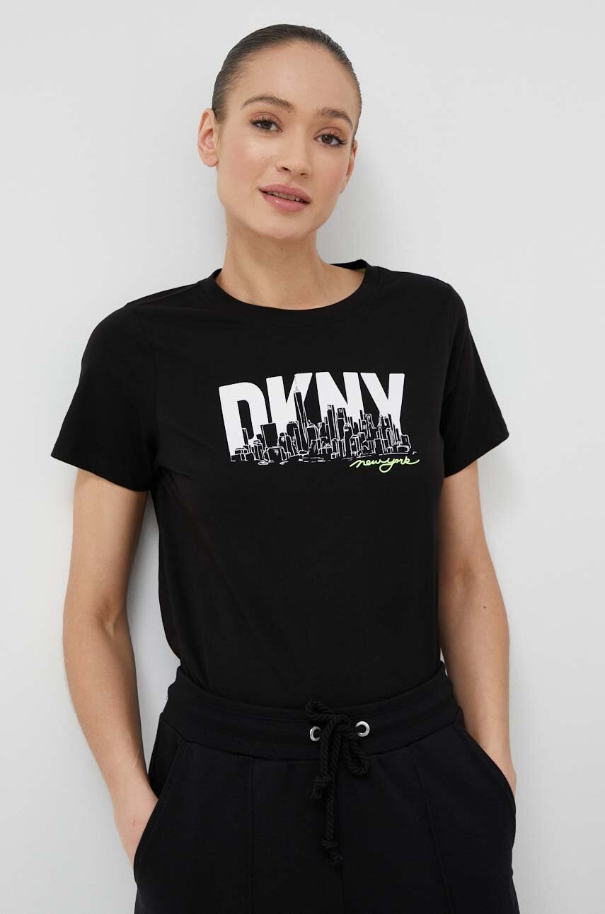 

Хлопковая футболка Dkny цвет чёрный